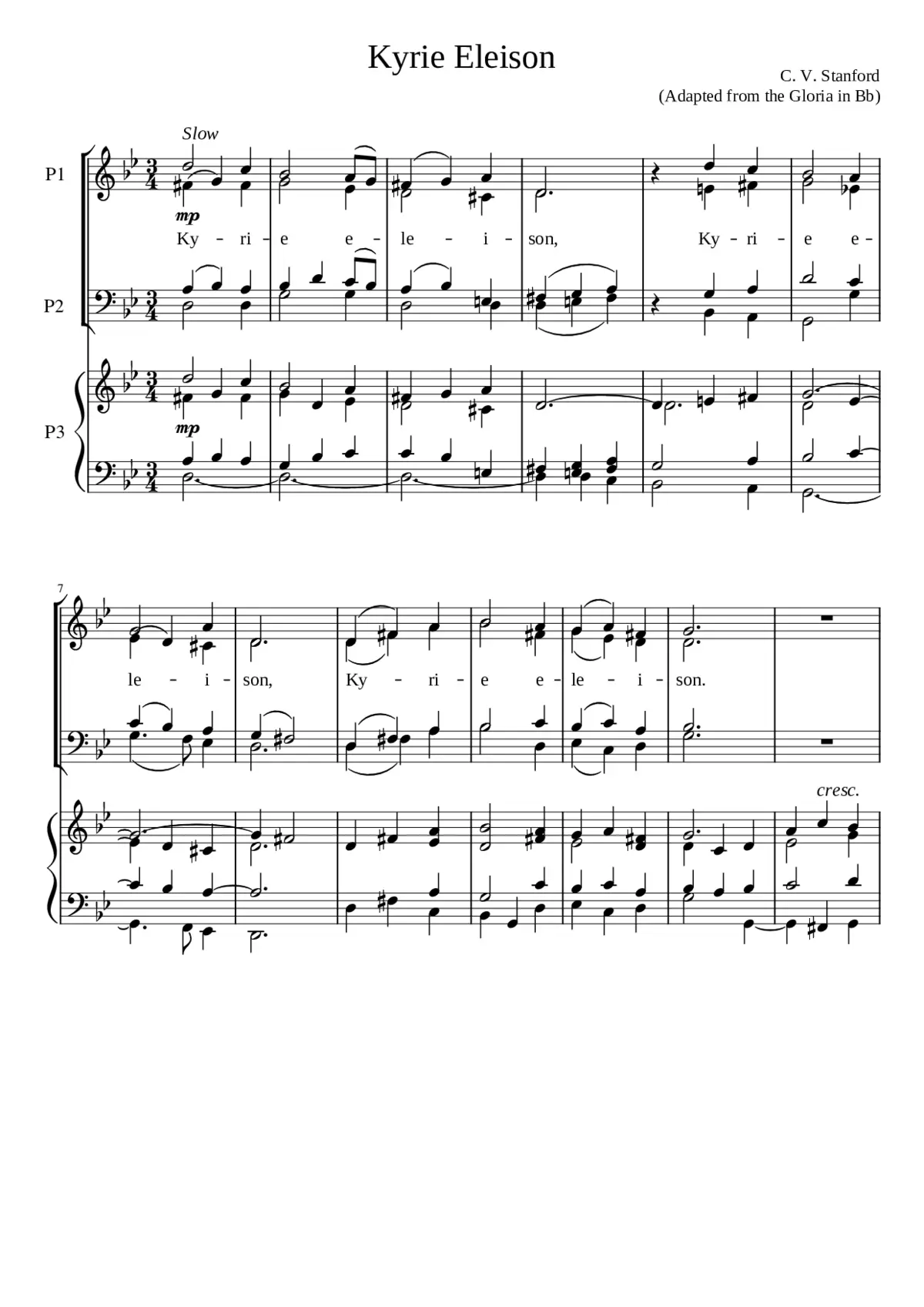Communion Service in B flat Op. 10 - Page 1