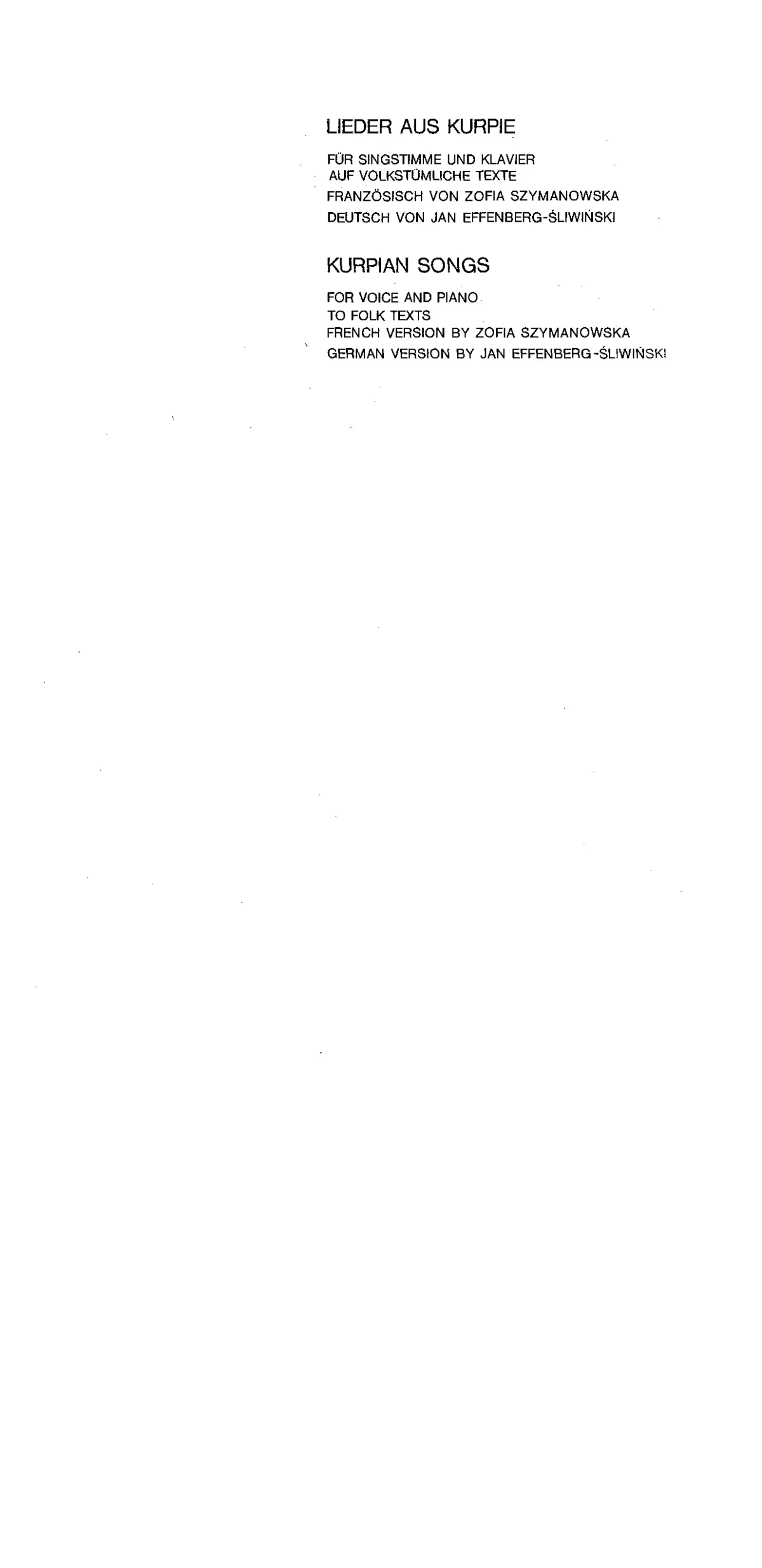 Piesńi Kurpiowskie - Page 1