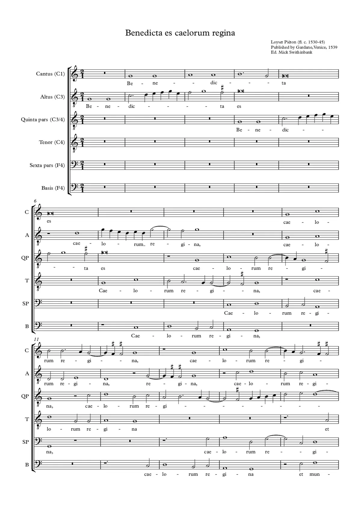 Benedicta es caelorum regina - Page 1