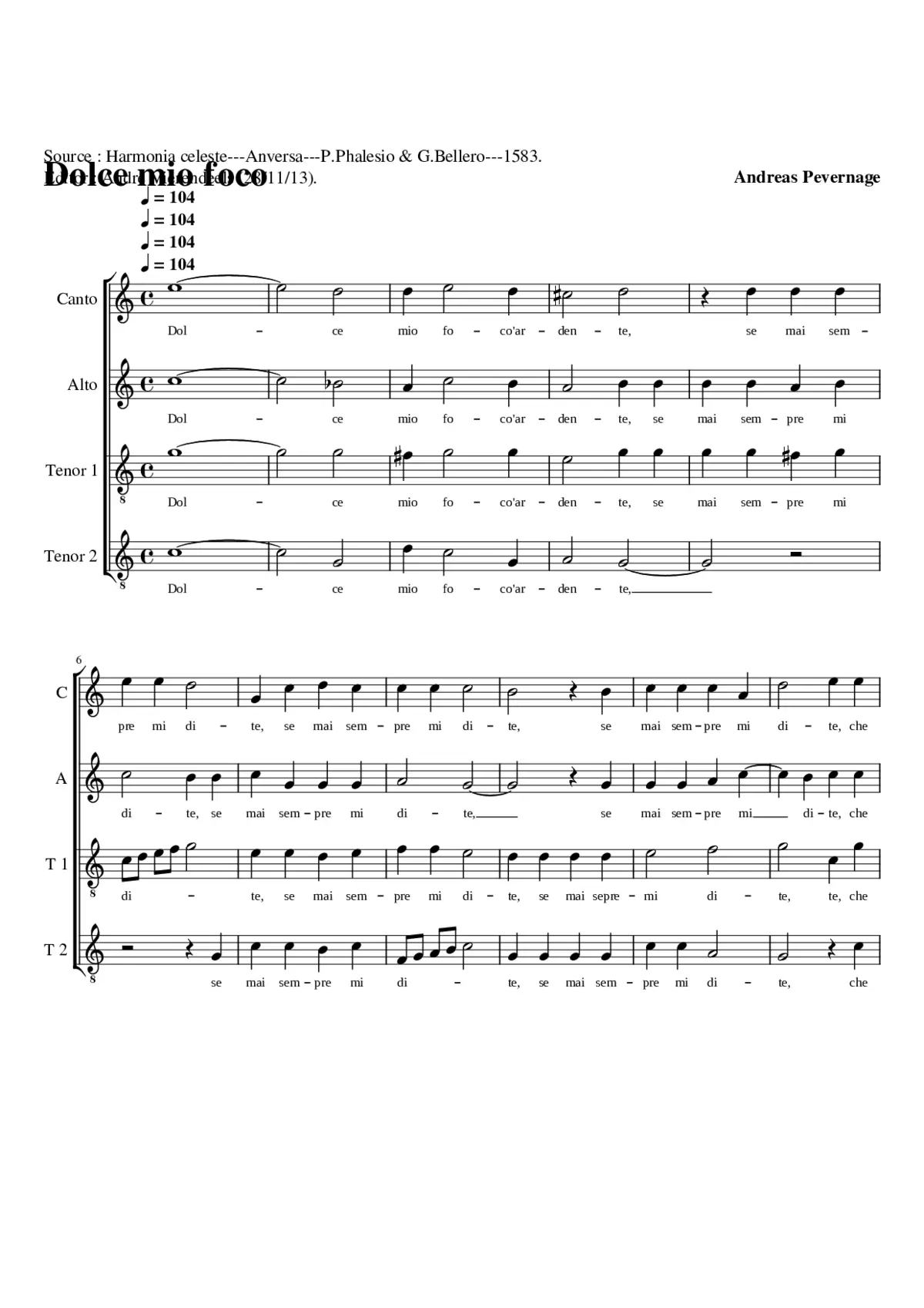 Dolce mio foco - Page 1