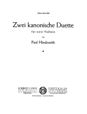 Zwei kanonische Duette für zwei Violinen