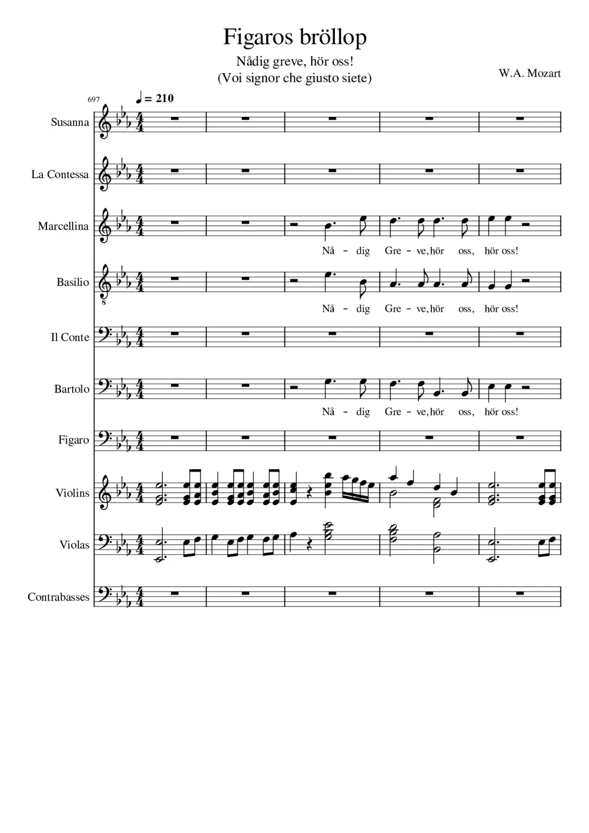 Le nozze di Figaro K.492 - Page 1