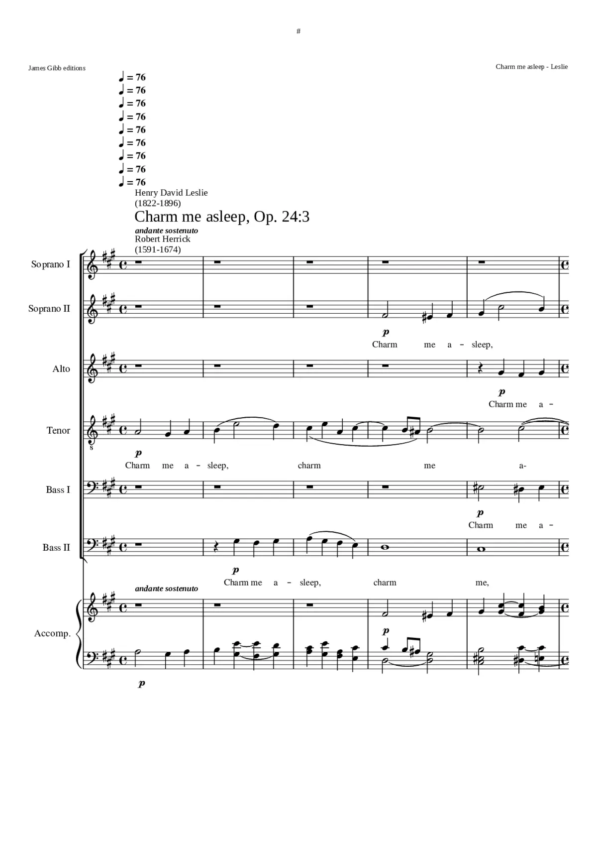 Charm me asleep op.24:3 - Page 1