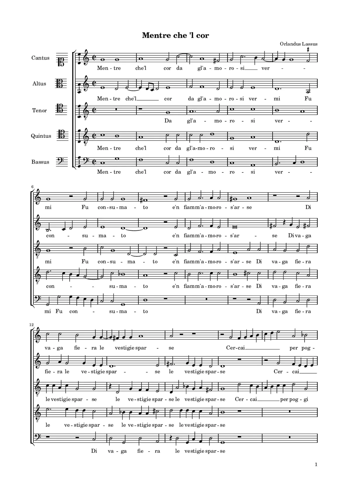 Mentre che 'l cor - Page 1
