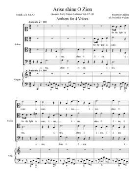 Arise shine O Zion