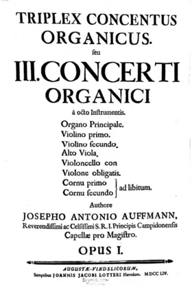 3 Organ Concertos, Op.1