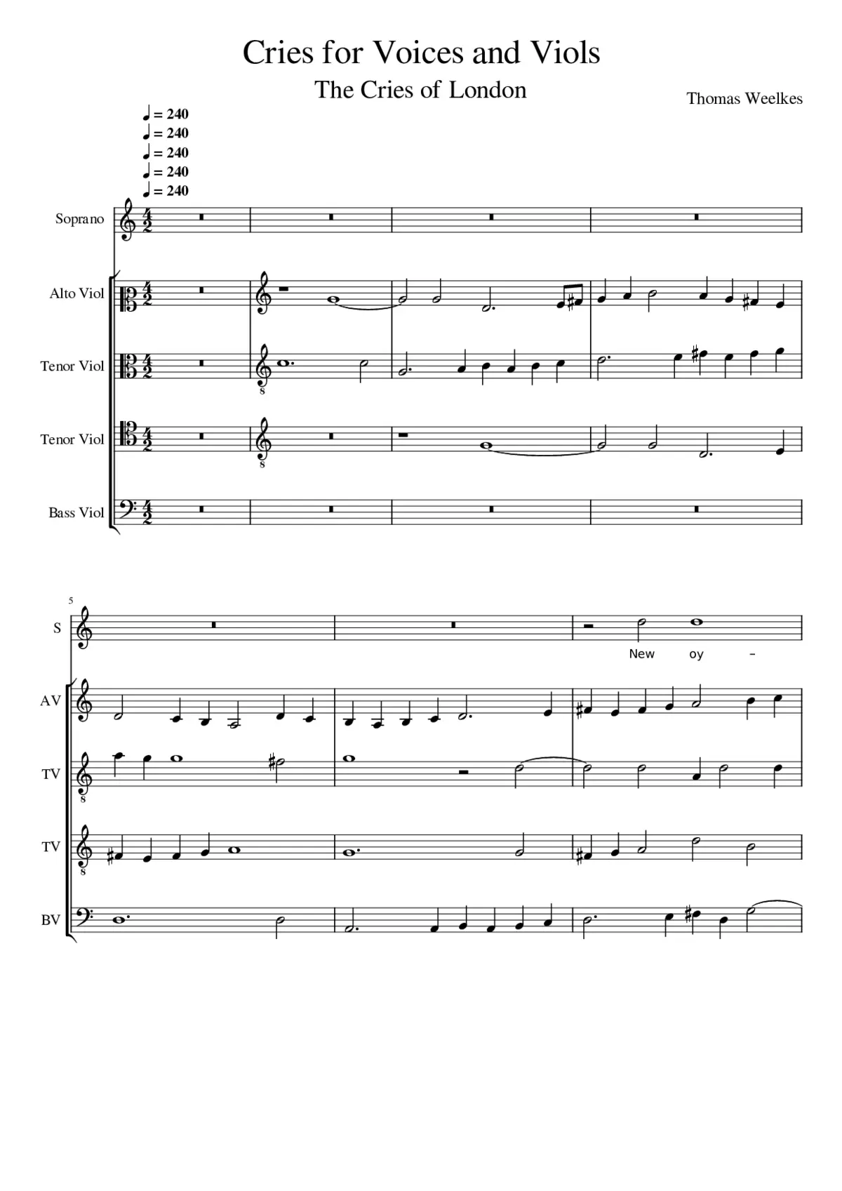Cries for Voices and Viols - Page 1