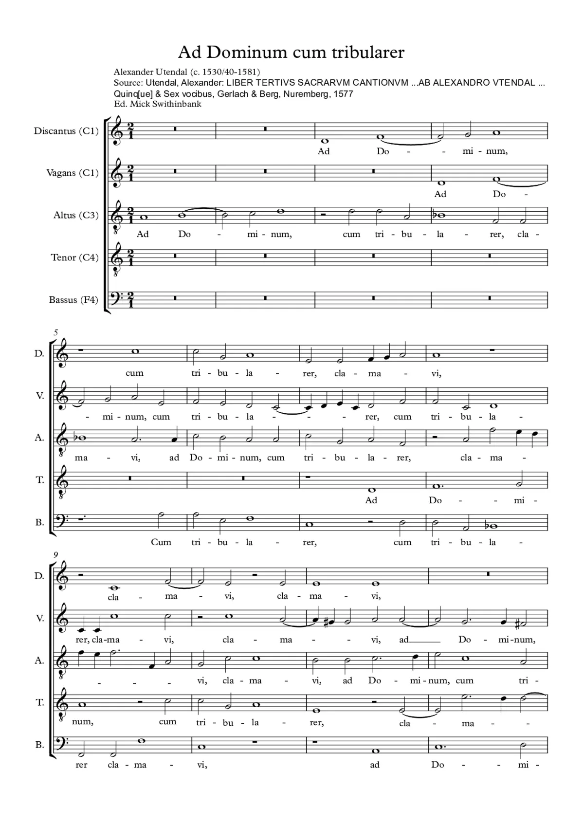 Ad Dominum cum tribularer - Page 1
