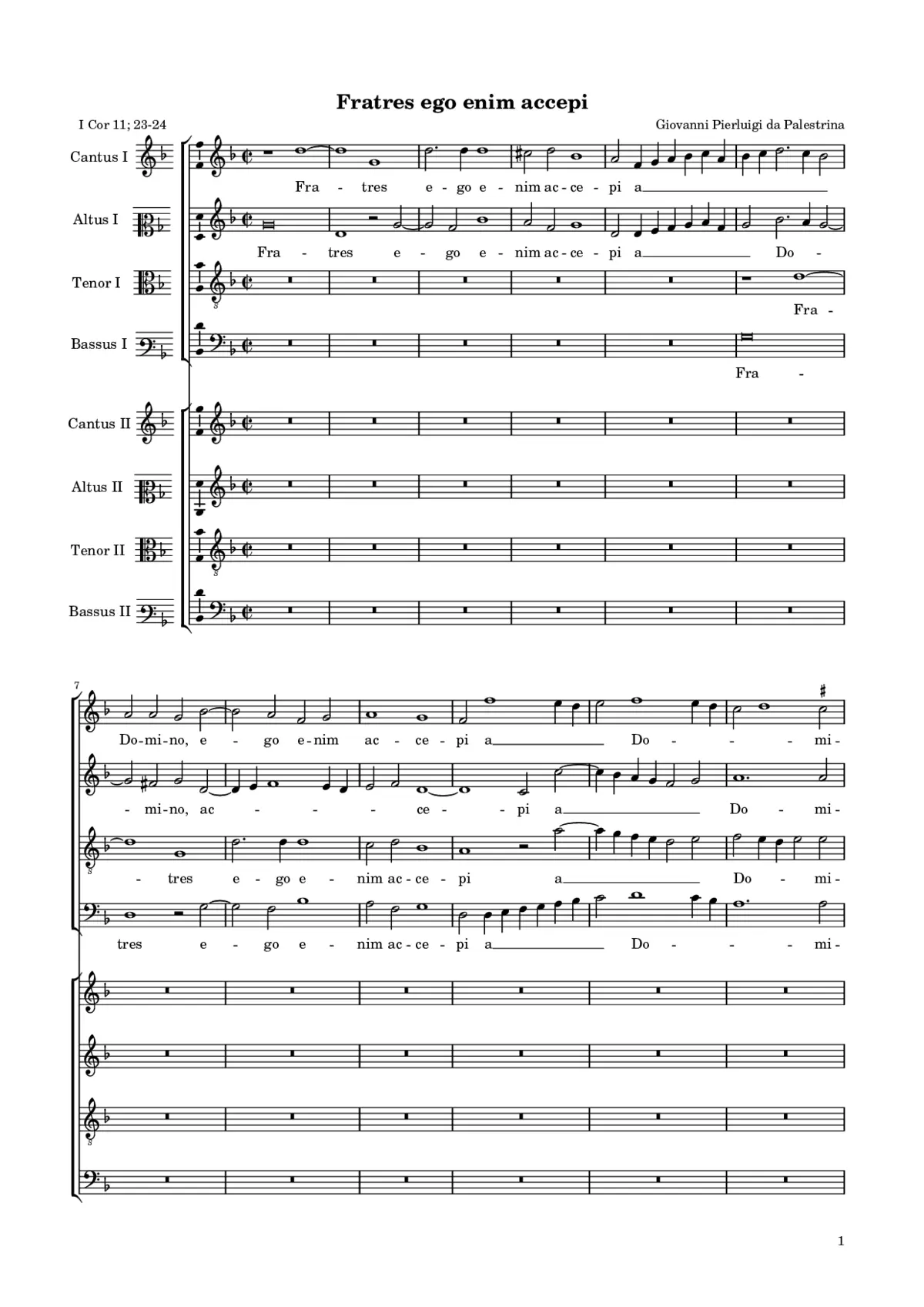 Fratres ego enim accepi - Page 1