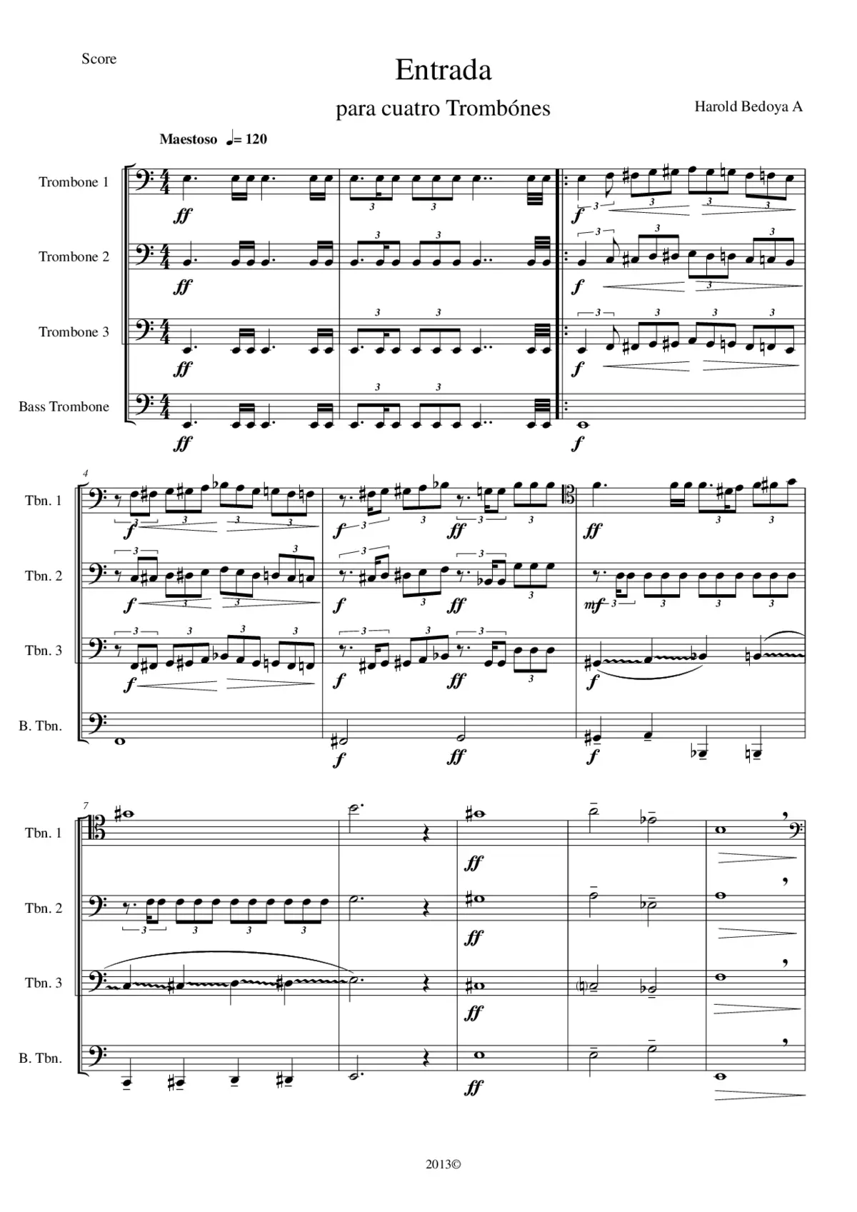 3 Miaturas para 4 trombónes - Page 1