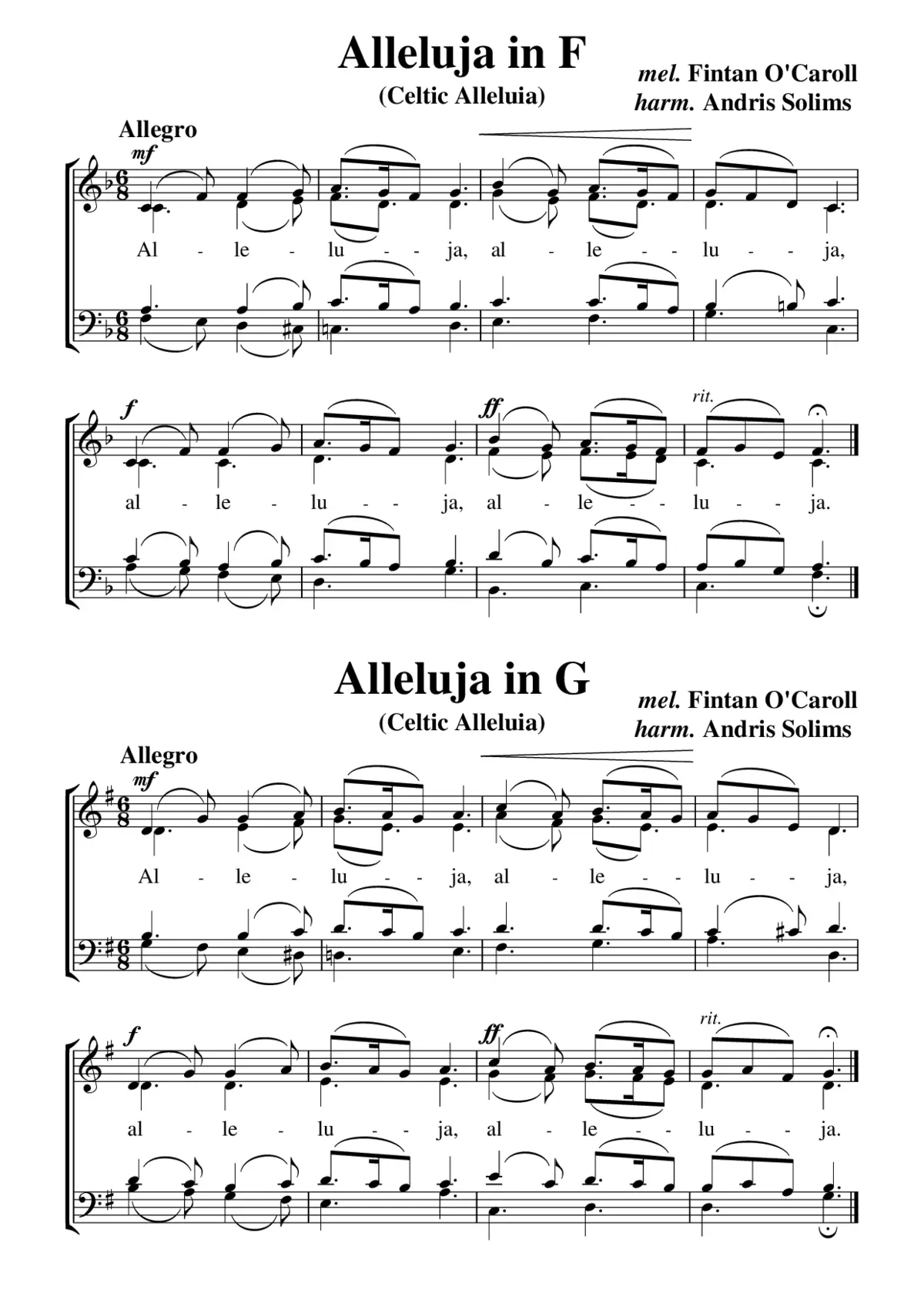 Alleluja in F (Andris Solims (harm.)) - Page 1