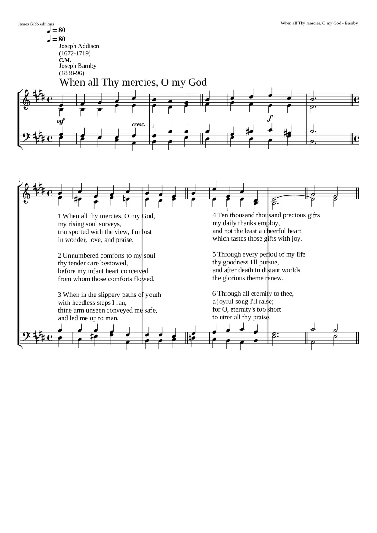 When all thy mercies O my God - Page 1