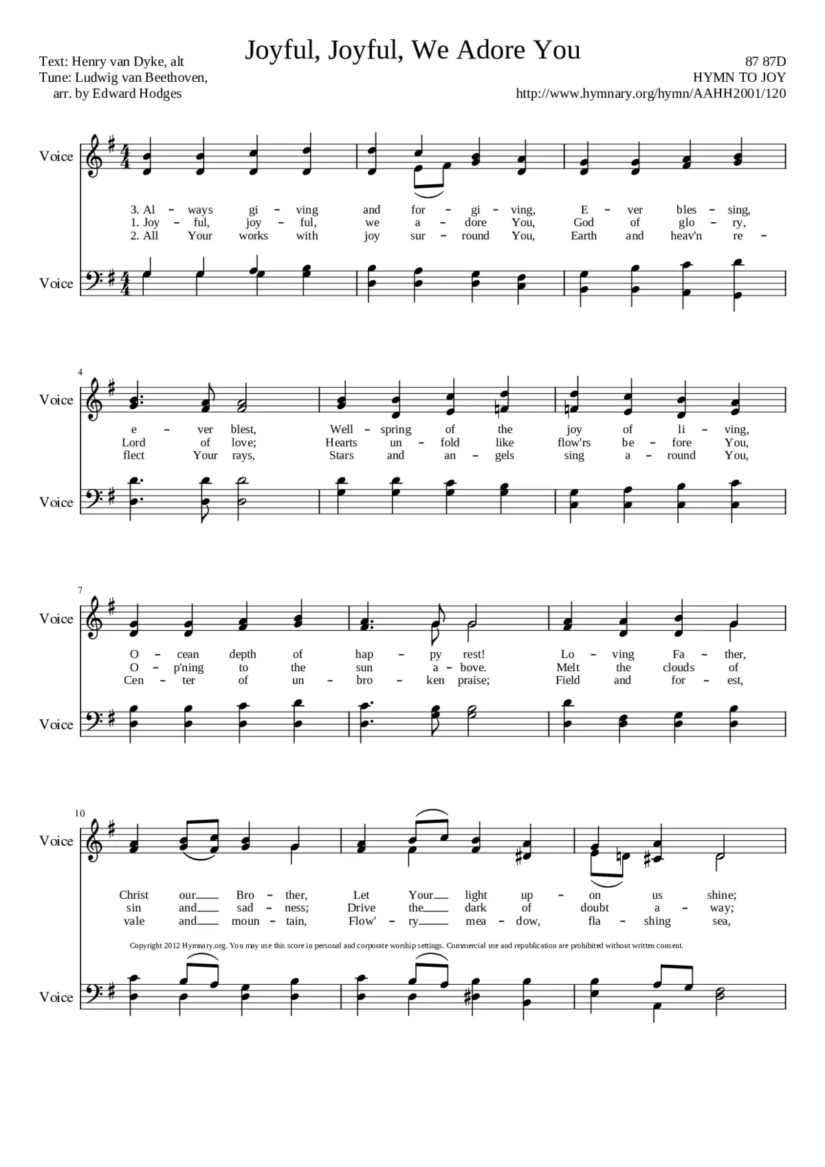 Joyful Joyful We Adore Thee - Page 1