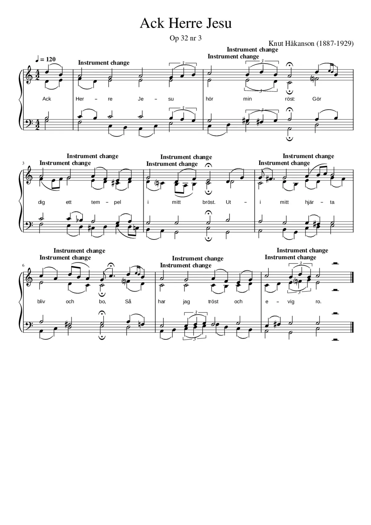 Ack Herre Jesu hör min röst - Page 1