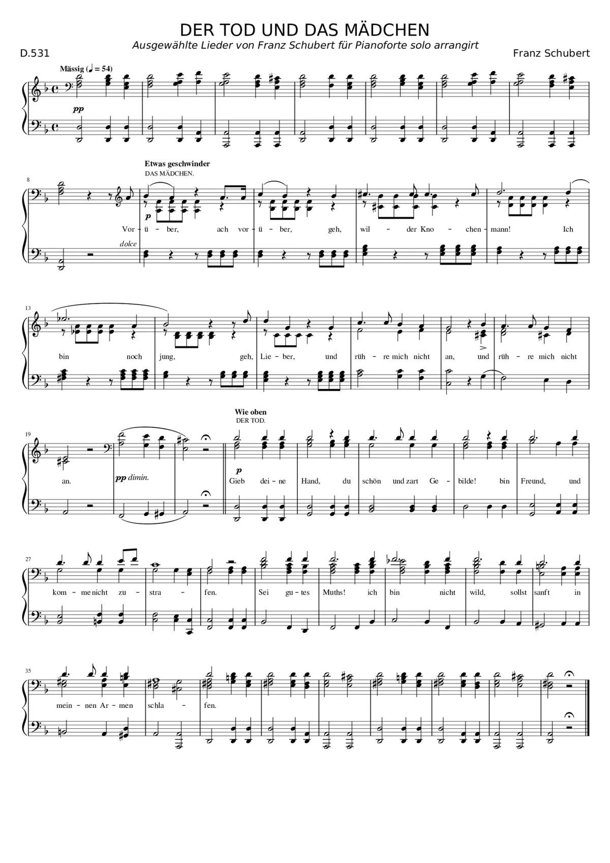 Der Tod und das Mädchen D.531 - Page 1