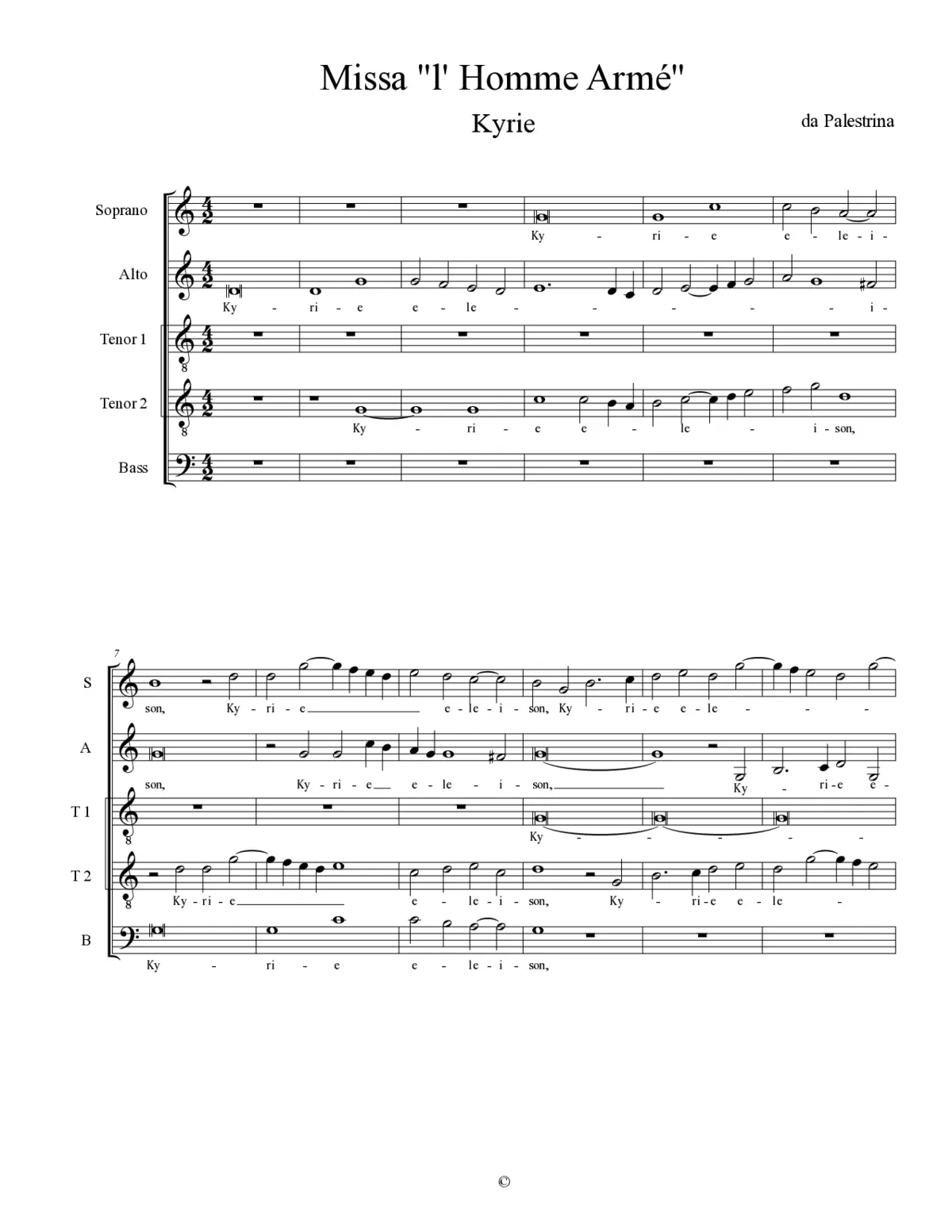 Missa L'homme armé a 5 - Page 1