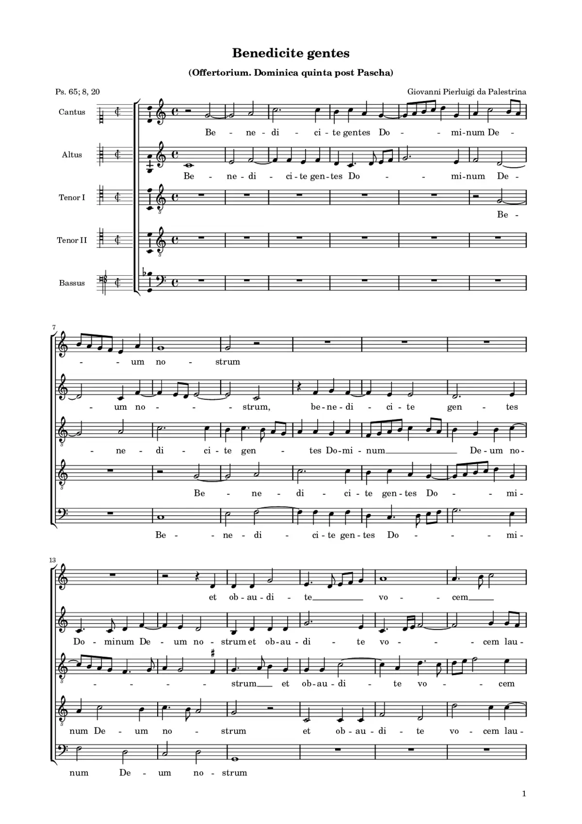 Benedicite gentes - Page 1