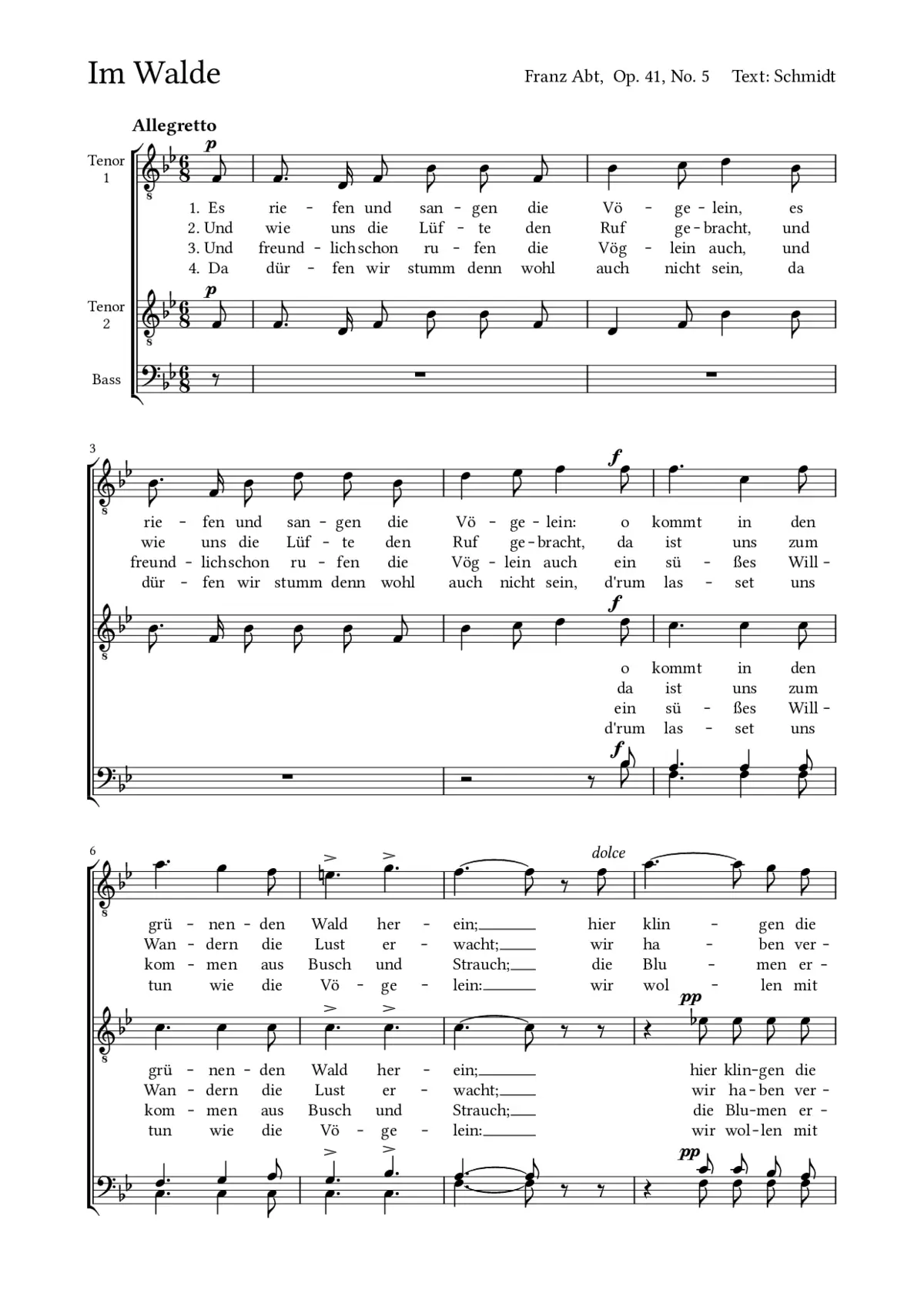 Im Walde, Op. 41, No. 5 - Page 1