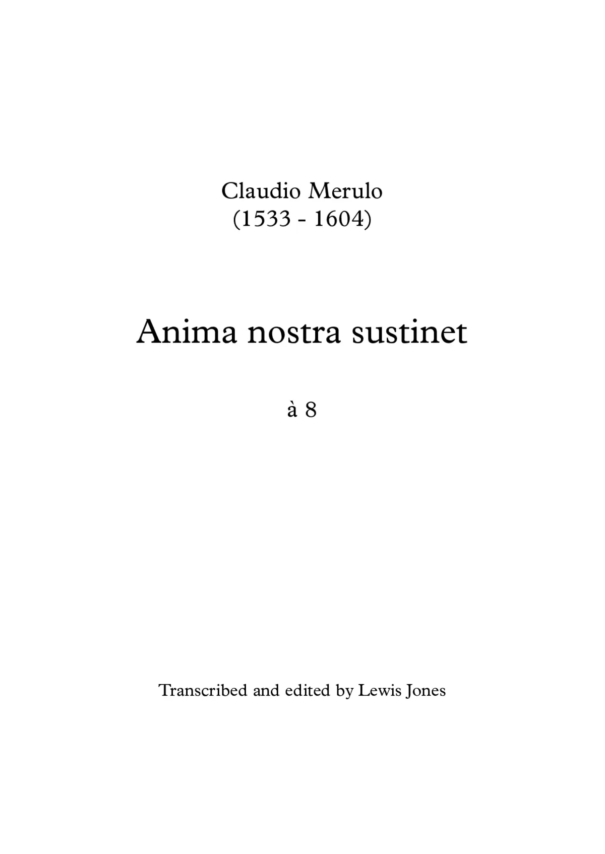 Anima nostra sustinet a 8 - Page 1
