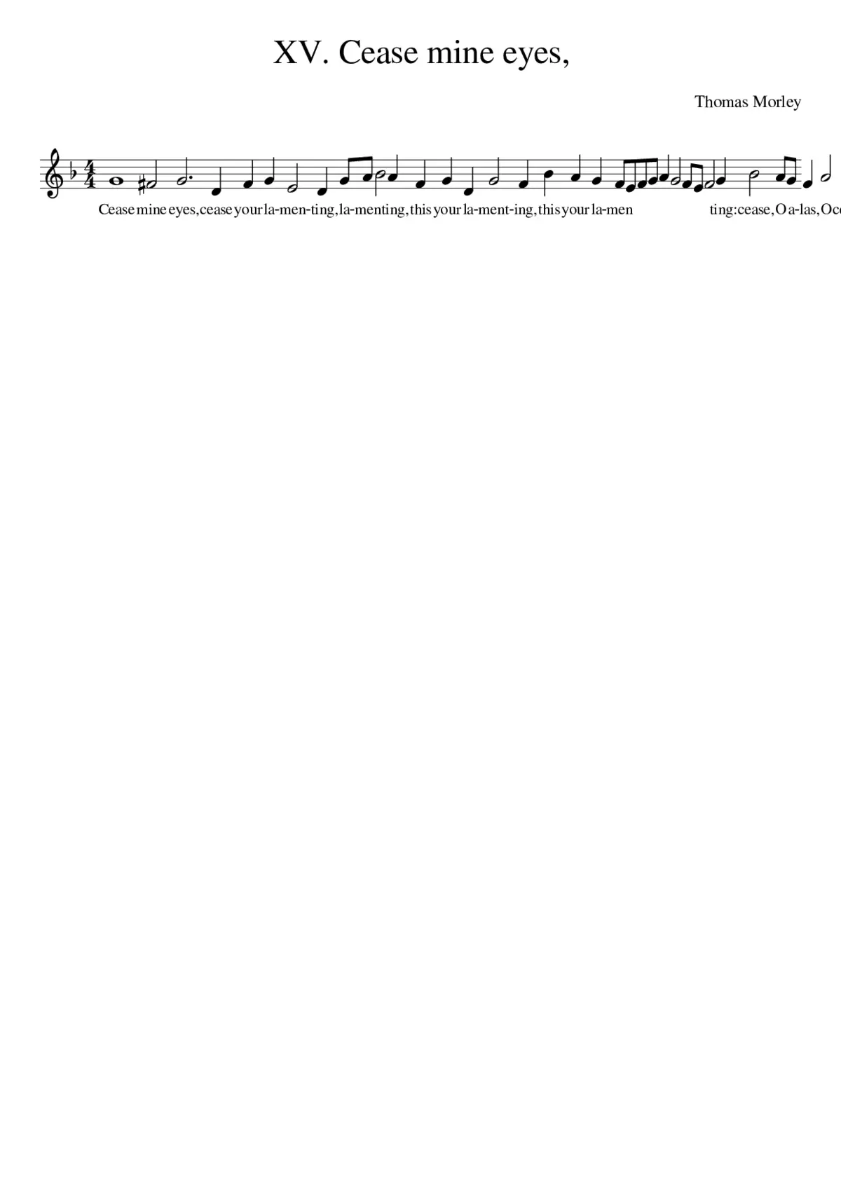 XV. Cease mine eyes - Page 1