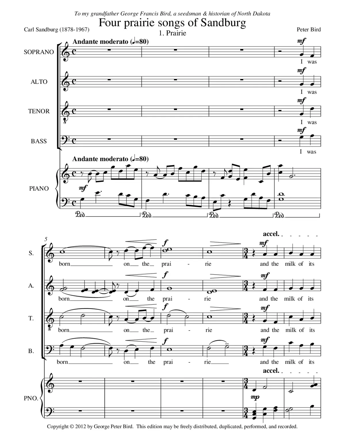 Four prairie songs of Sandburg - Page 1