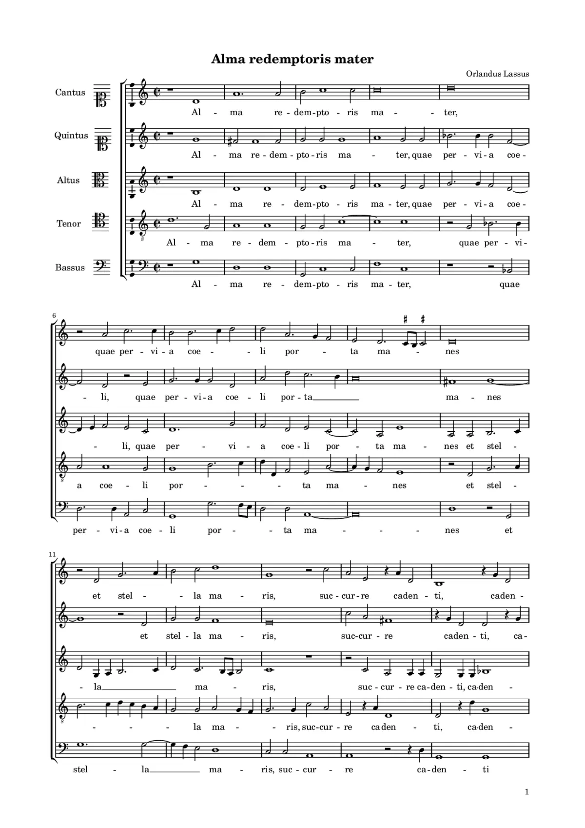 Alma Redemptoris Mater a 5 - Page 1