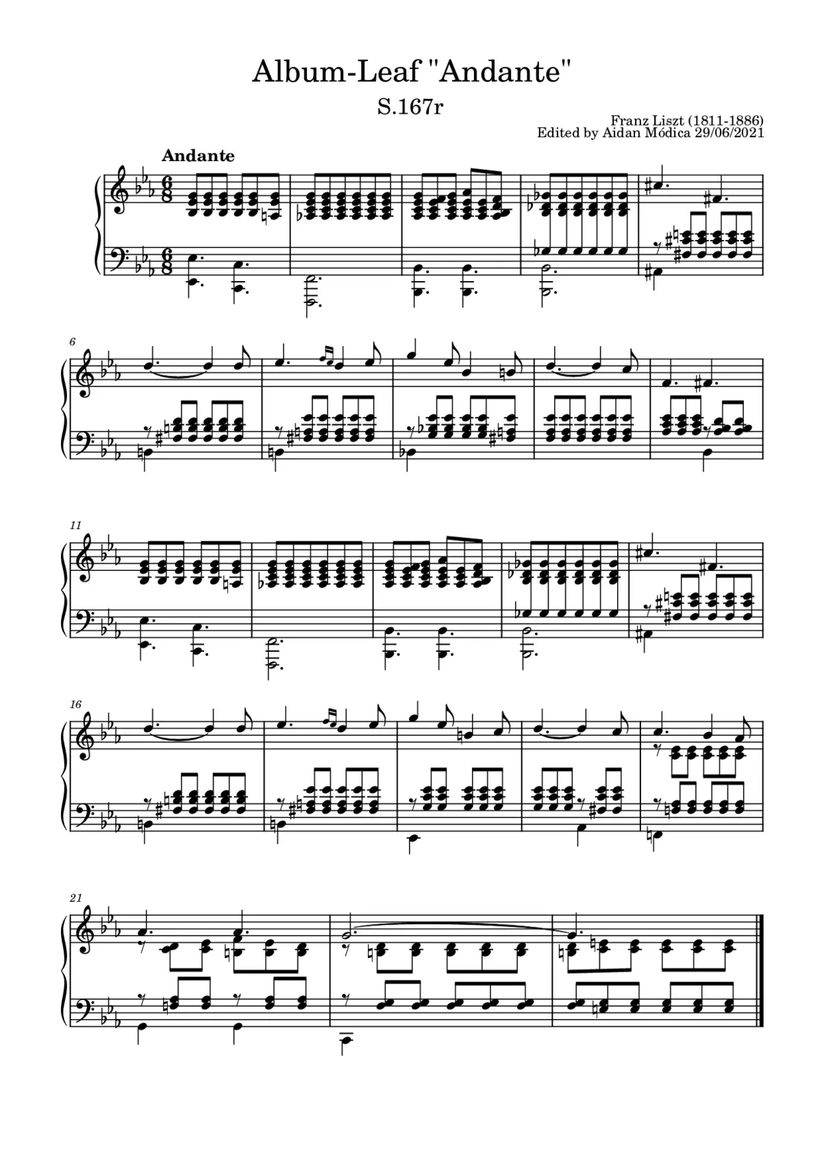 Album-Leaf 'Andante' - Page 1