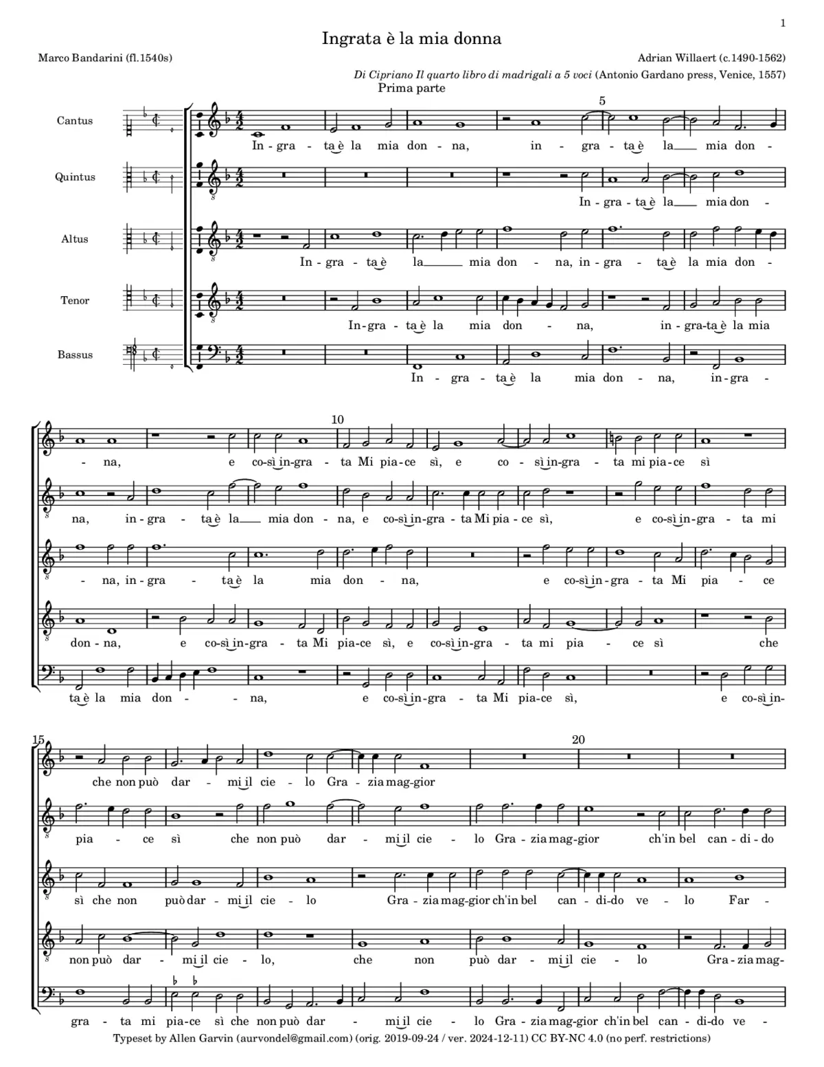 Ingrata è la mia donna - Page 1