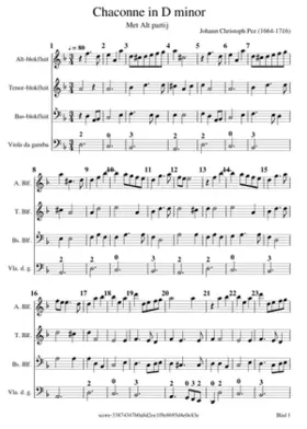 Prez Johann Christoph Chaconne in D minor met Alt partij