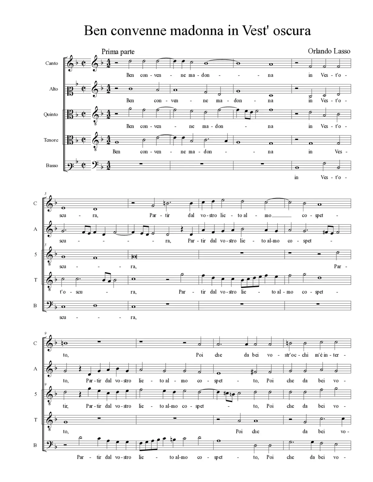 Ben convenne madonna in Vest' oscura - Page 1