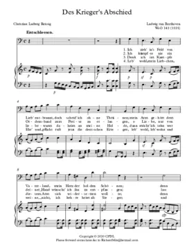 Des Kriegers Abschied, WoO 143