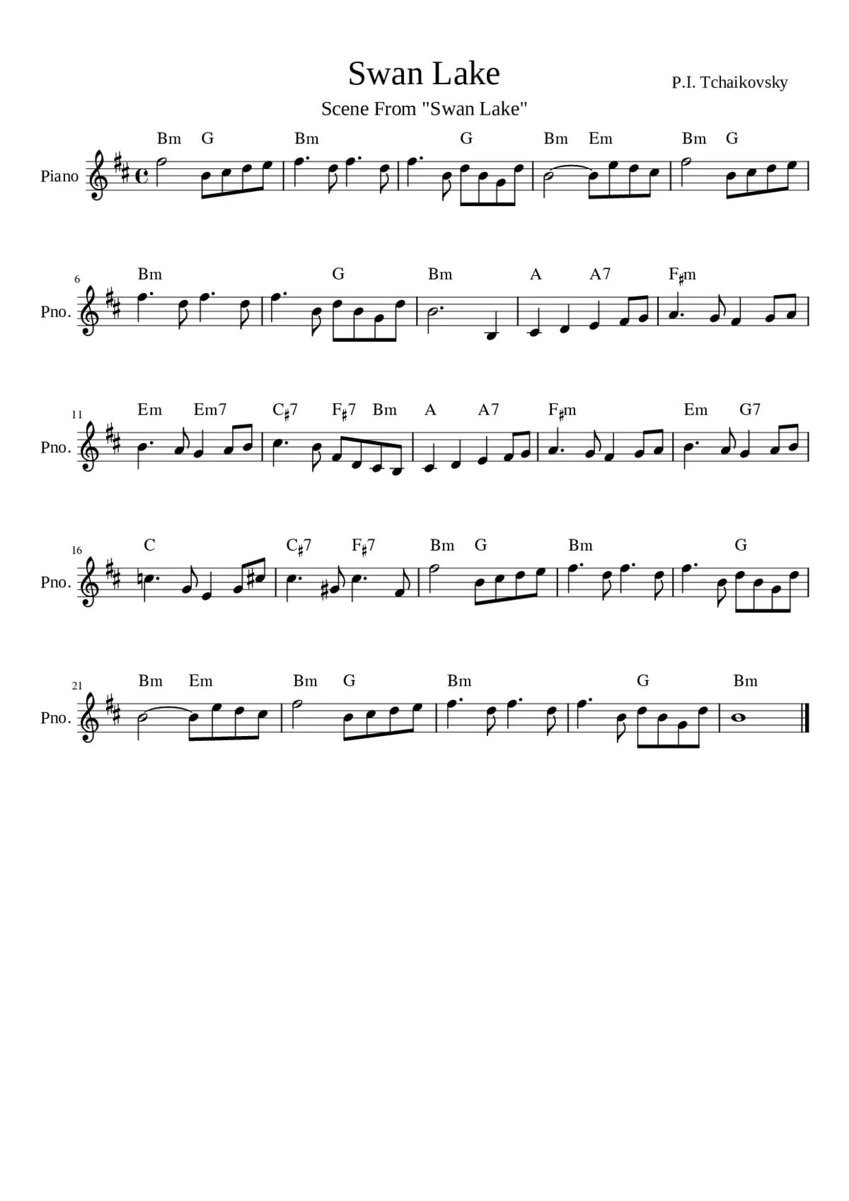 Swan Lake (ballet) Op.20 - Page 1