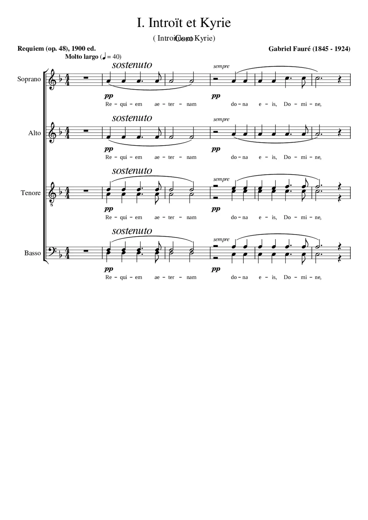 Requiem in D minor Op. 48 - Page 1