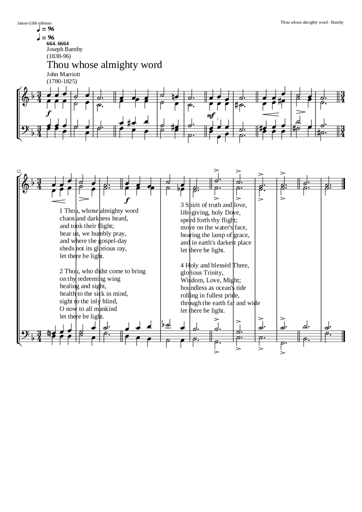 Thou whose almighty word - Page 1