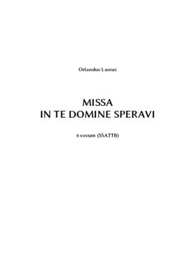 Missa In te Domine speravi