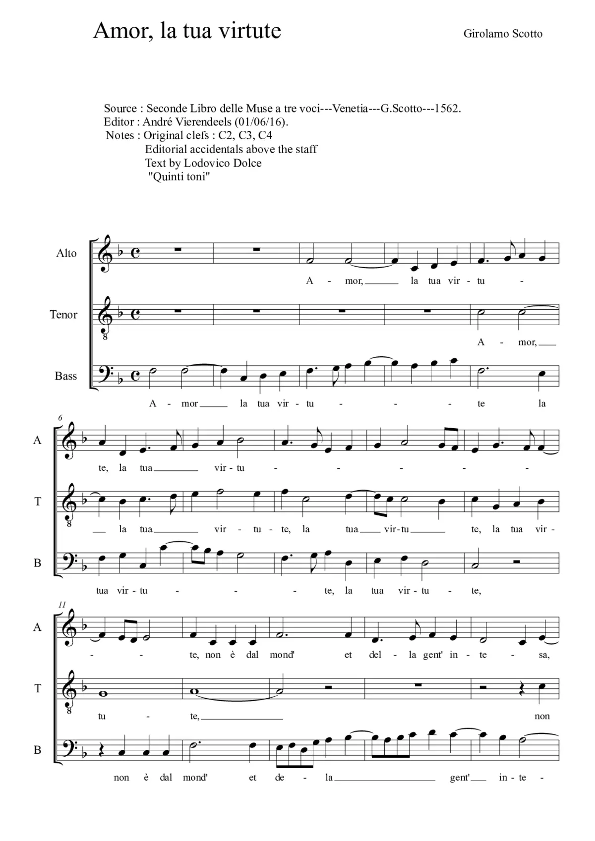 Amor, la tua virtute - Page 1