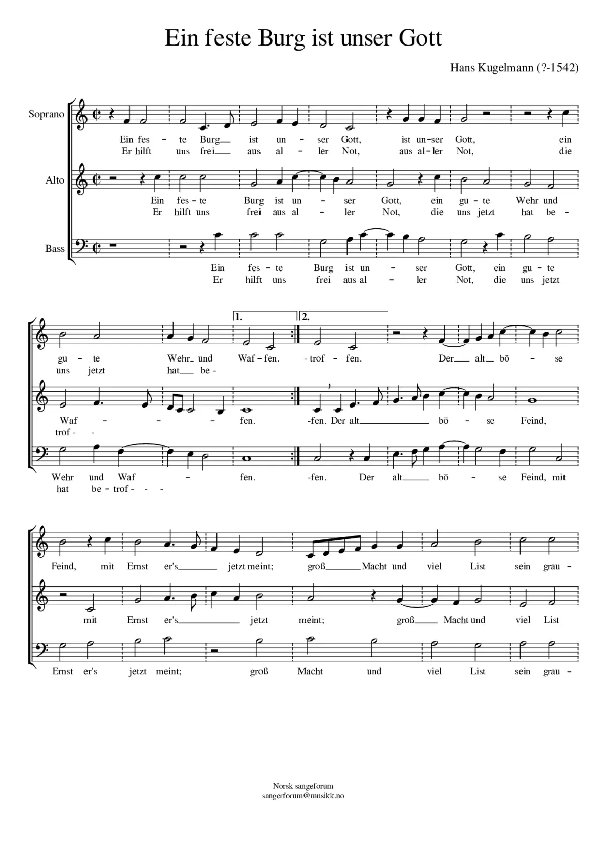 Ein feste Burg ist unser Gott - Page 1