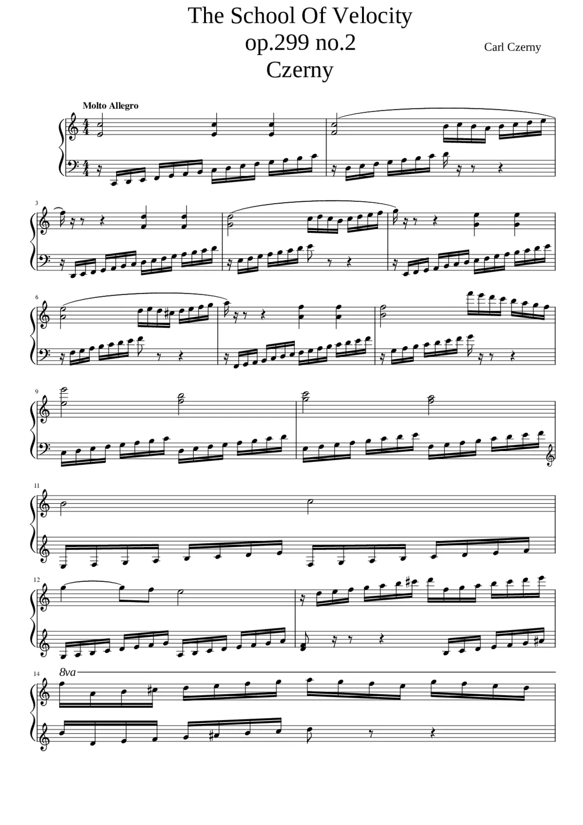 School of Velocity op.299 no.2 Czerny - Page 1