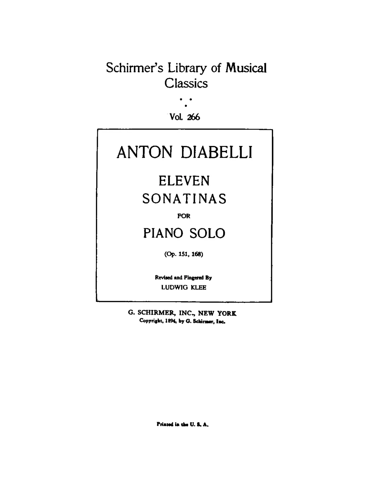 11 Sonatinas for Piano Solo - Page 1