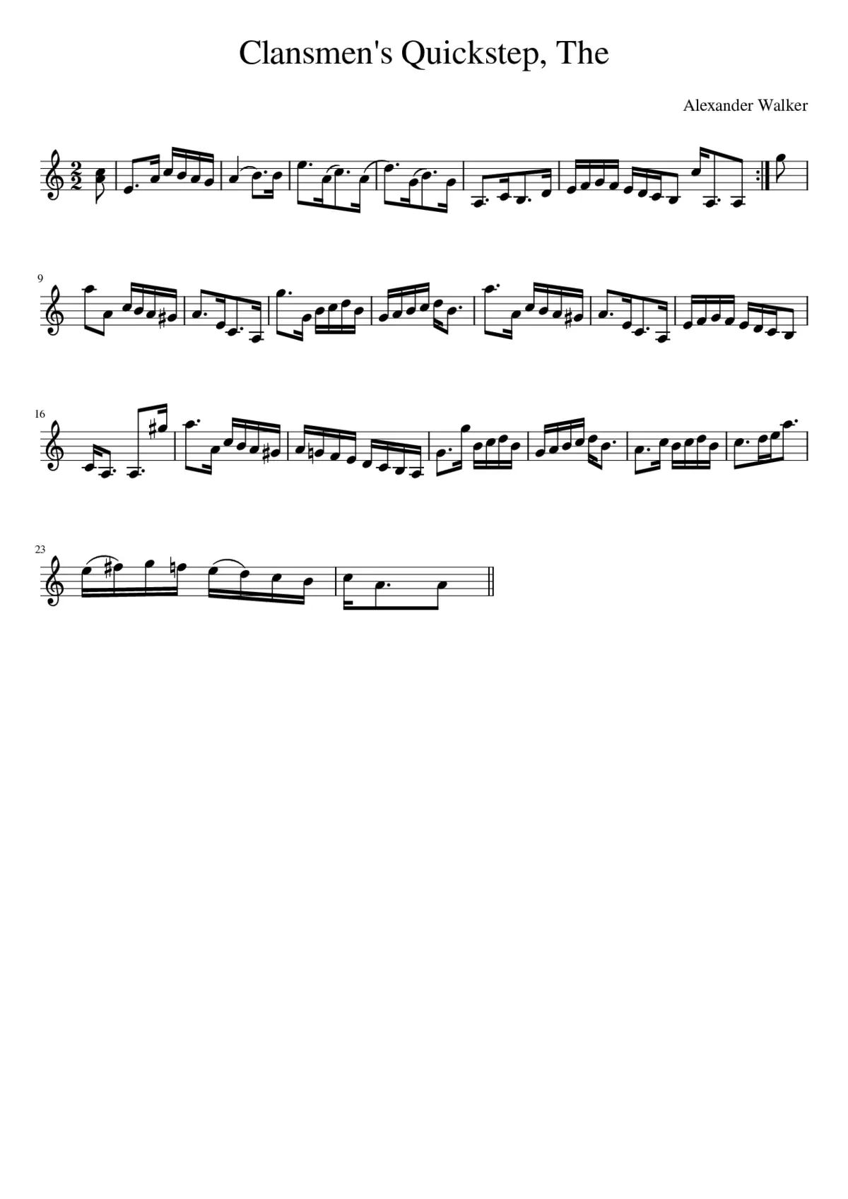 The Clansmen's Quickstep - Page 1