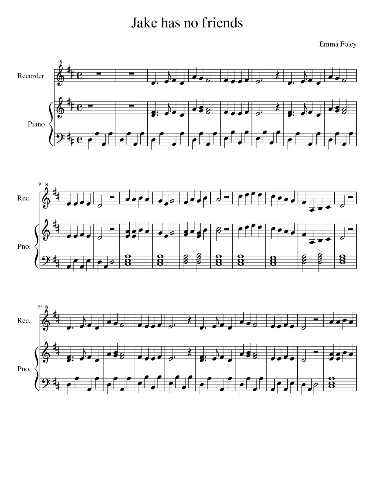 Jake Has No Friends with Recorder - Page 1