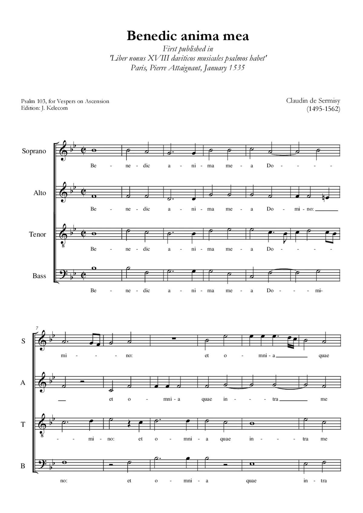 Benedic anima mea - Page 1