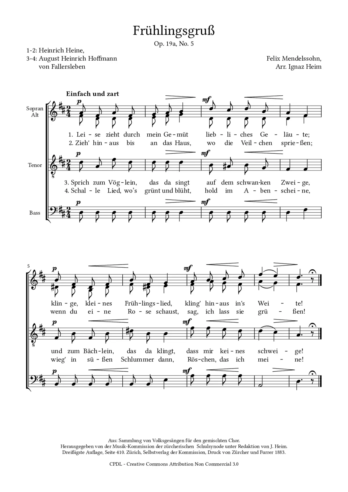 Frühlingsgruß, Op. 19a, No. 5 - Page 1