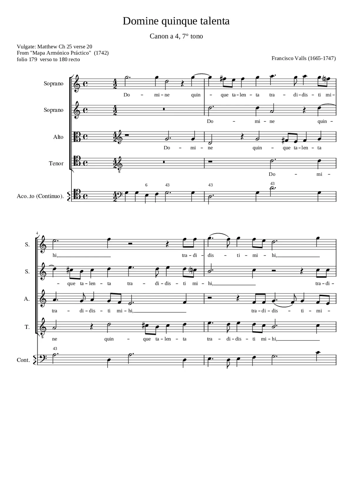 Domine quinque talenta - Page 1