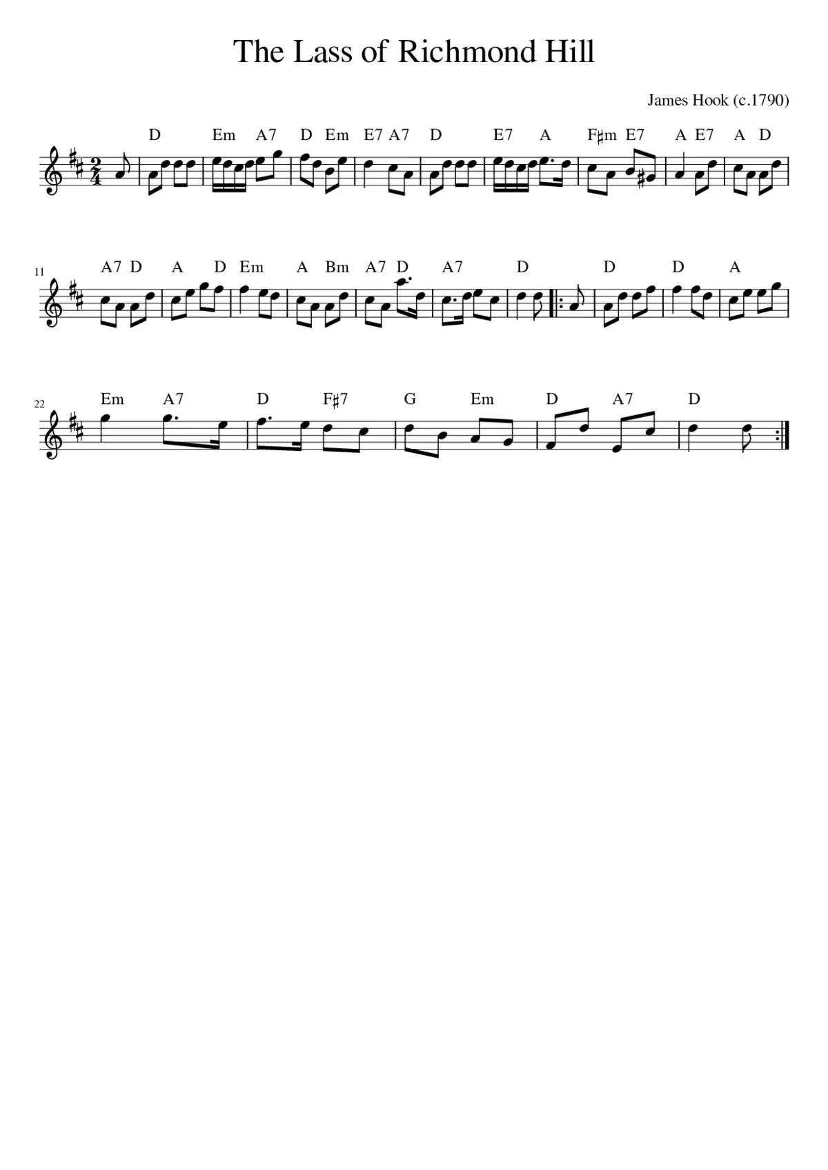 The Lass of Richmond Hill - Page 1