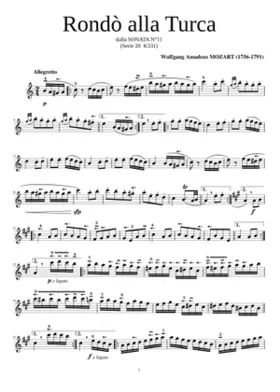 Piano Sonata No. 11 K. 331 (Turkish March)