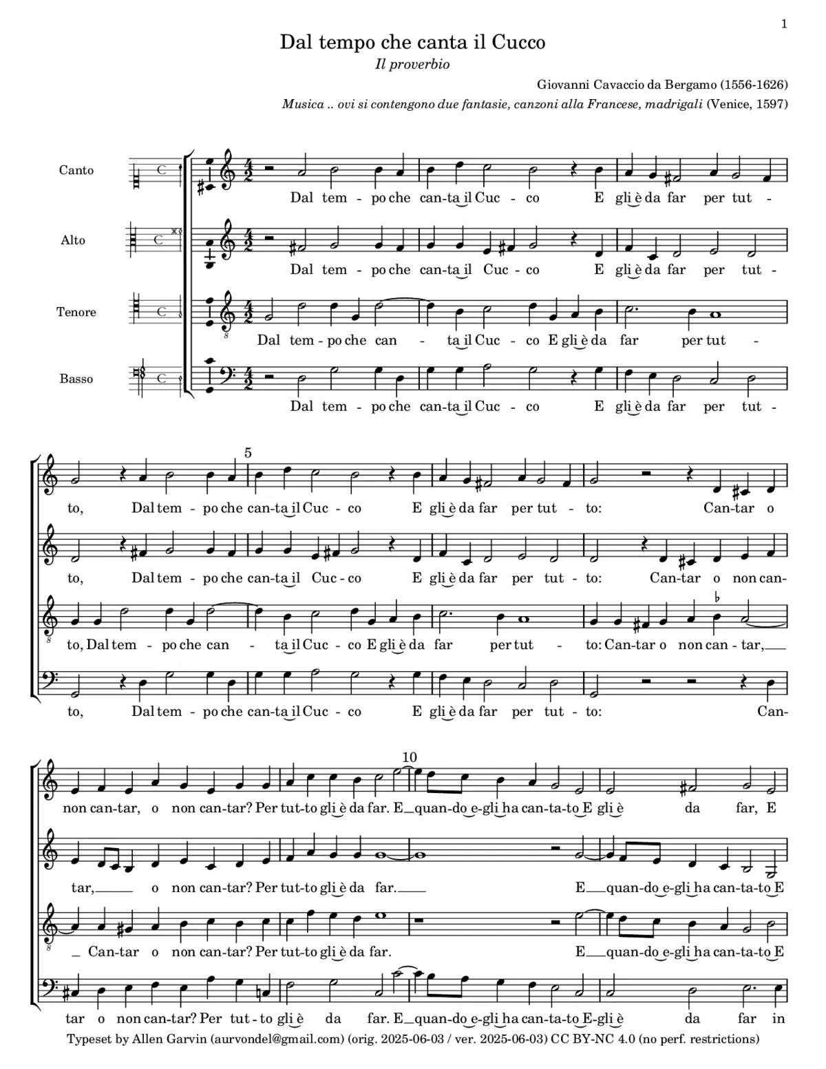 Dal tempo che canta il Cucco - Page 1