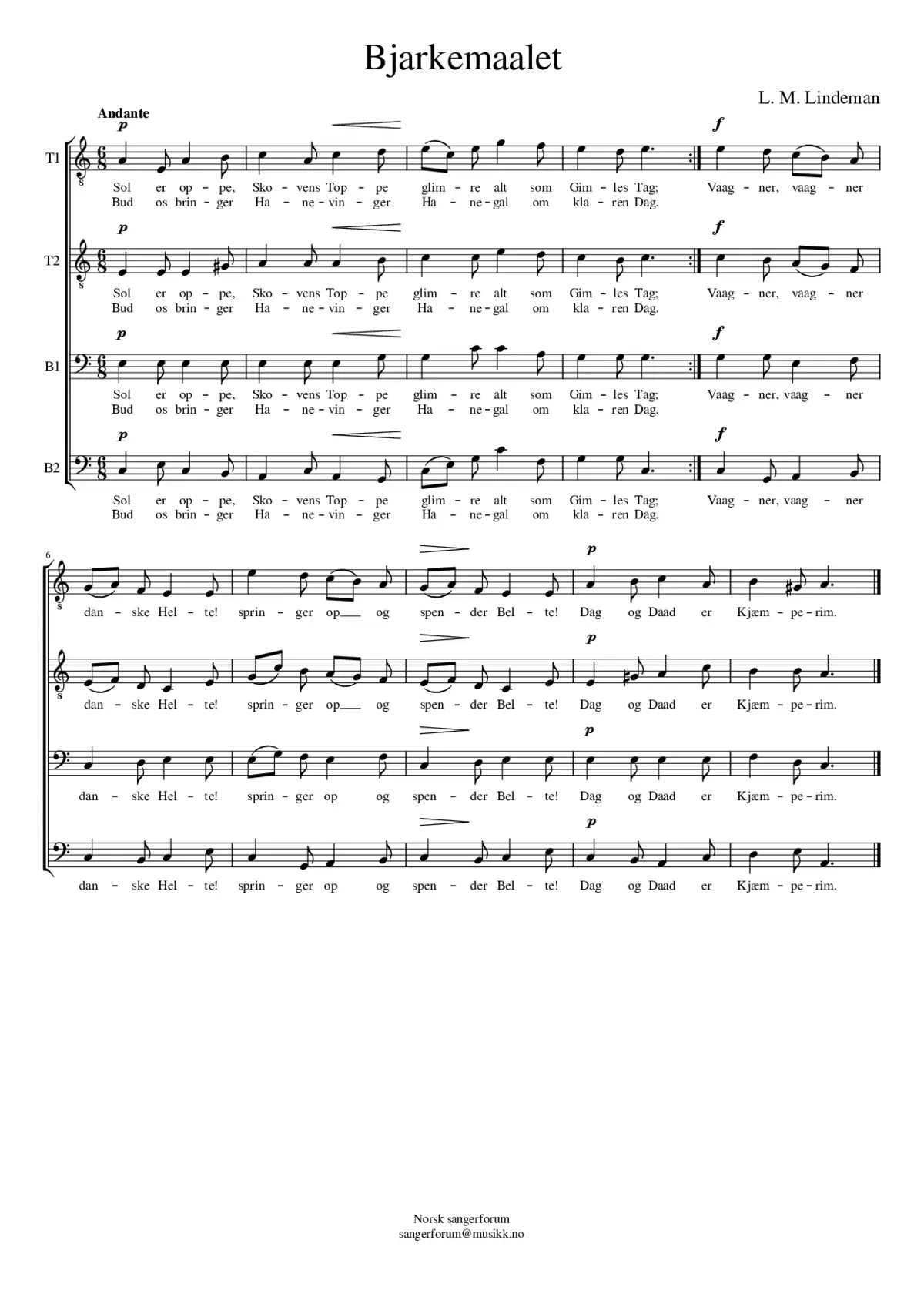 Bjarkemaalet - Page 1