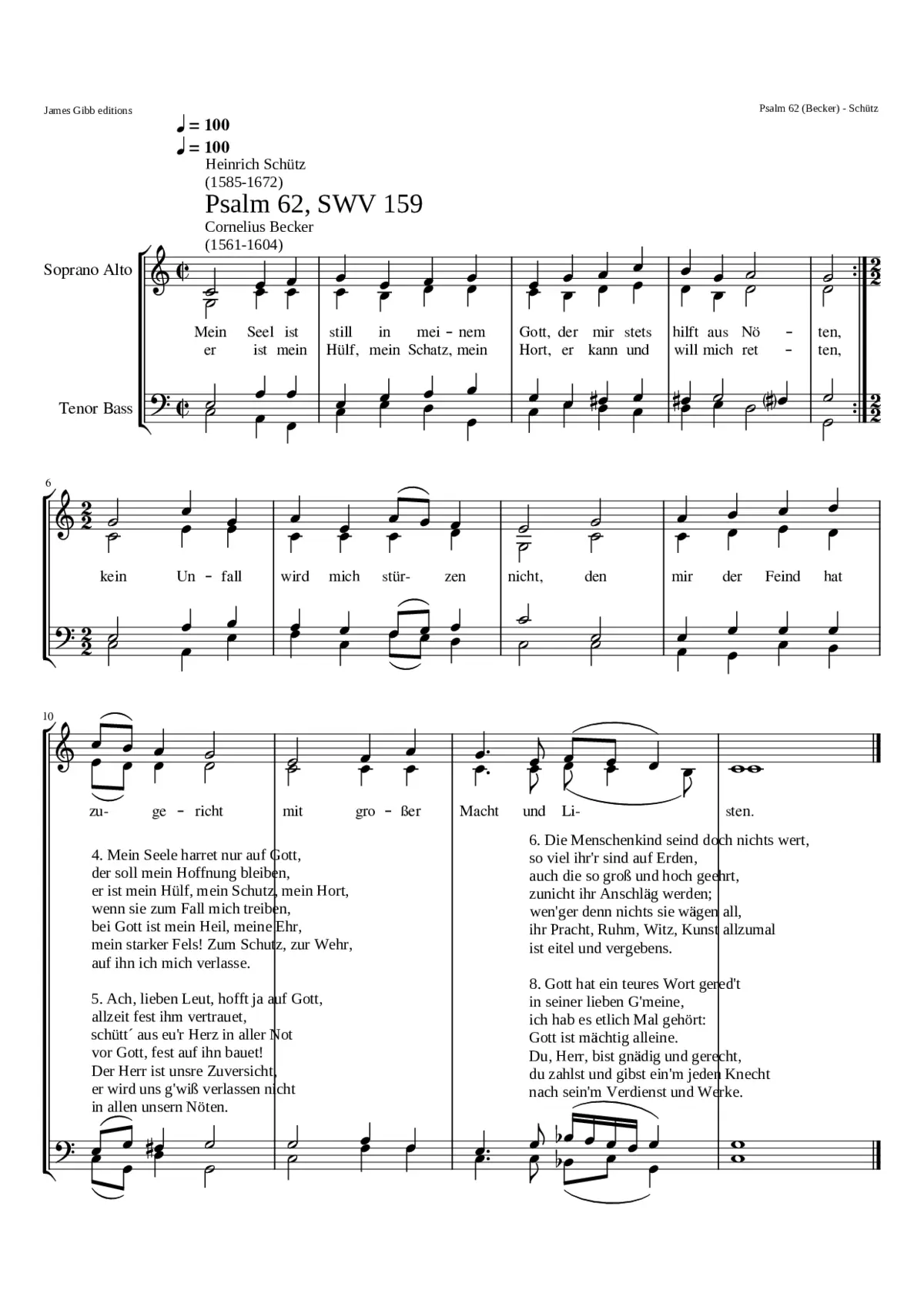 Mein Seel ist still in meinem Gott SWV 159 - Page 1