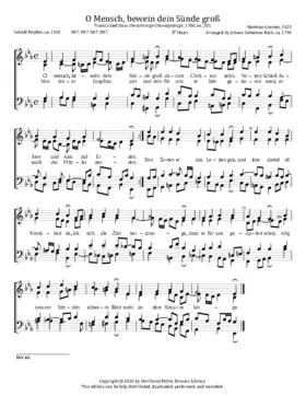 O Mensch, bewein' dein' Sünde groß, BWV 402